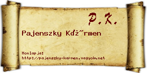 Pajenszky Kármen névjegykártya